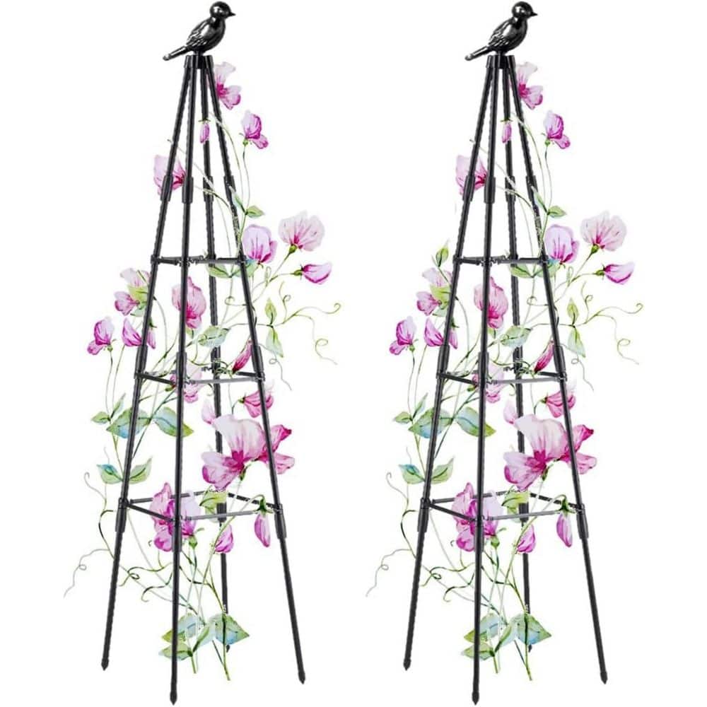 47 in. Garden Obelisk Trellis 2 Pack, Tomato Cage for Climbing Plants, Metal Plant Support for Indoor Outdoor Use price history on PriceWatchPro