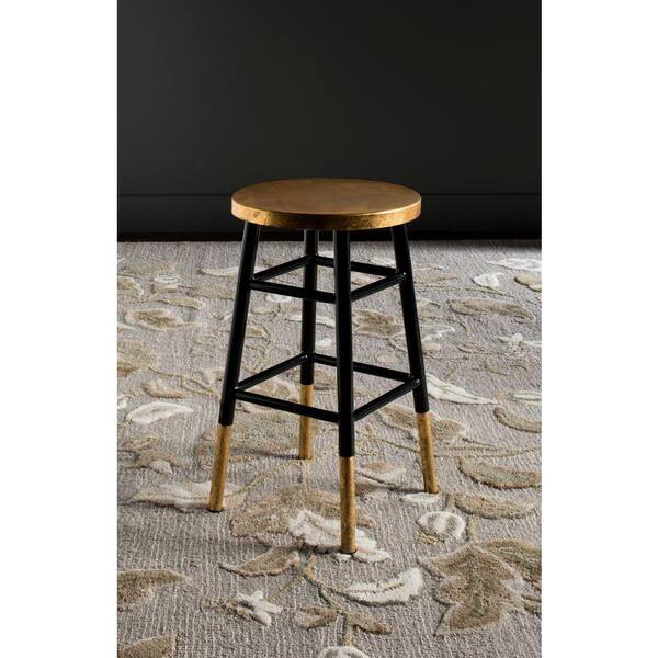 Emery 24 in. Black/Gold Bar Stool