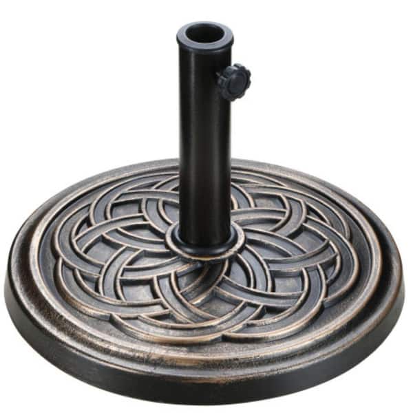 ITOPFOX Outdoor 24.2 lbs. Heavy Duty Round Stand Base for Patio Umbrella Base 17.72 in ., Brushed Gold
