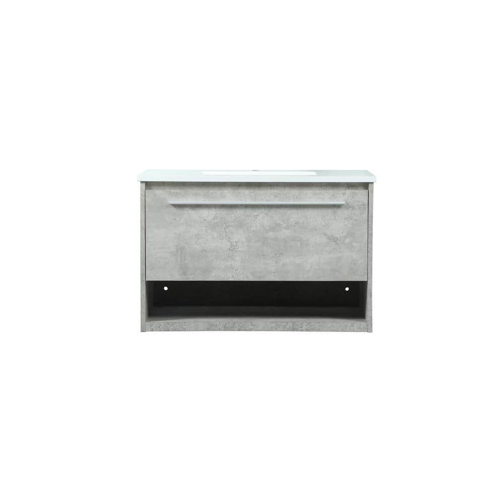 Simply Living 30 in. Single Bathroom Vanity in concrete Grey with Engineere