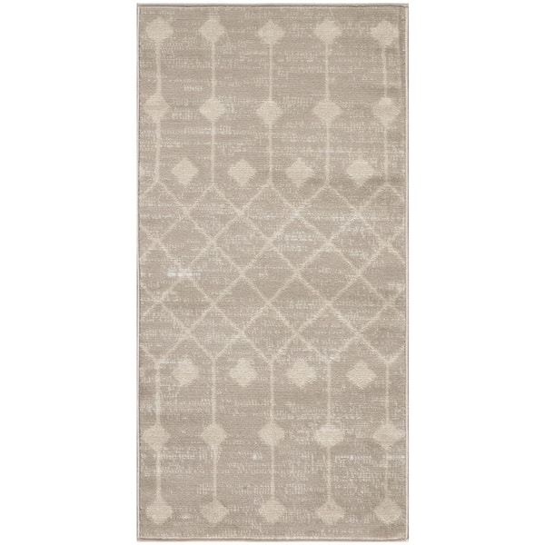 2 X 3 Gray, Dark Gray Oriental Washable Area Rugs Runner Rug