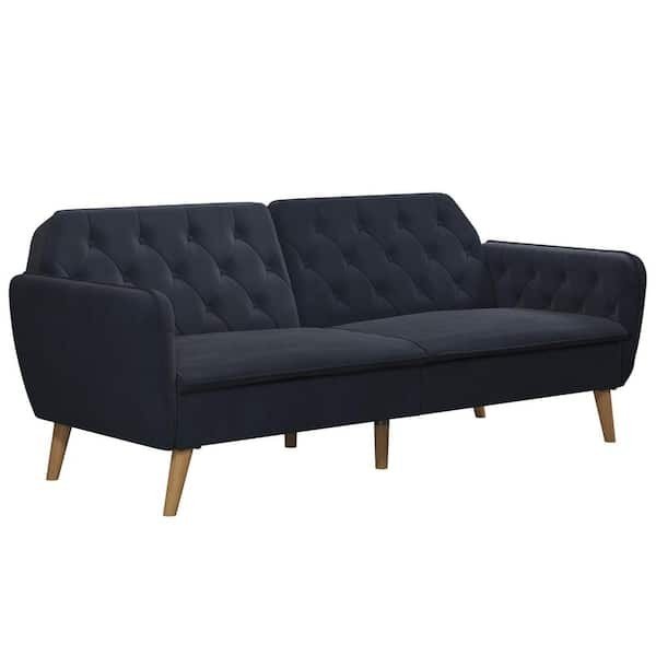 Novogratz Tallulah Memory Foam Blue Velvet Futon 2144679N - The Home Depot