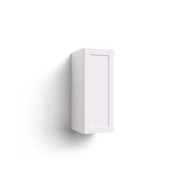 NewAge Products Home Kitchen White Shaker Single Door Wall Cabinet Left Handed (12 in. W x 13.8 in. D x 30.6 in. H)