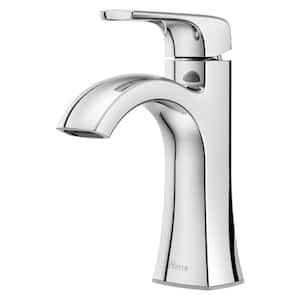 Bruxie Single-Handle Single-Hole Bathroom Faucet with Deckplate and Drain Kit Included in Polished Chrome