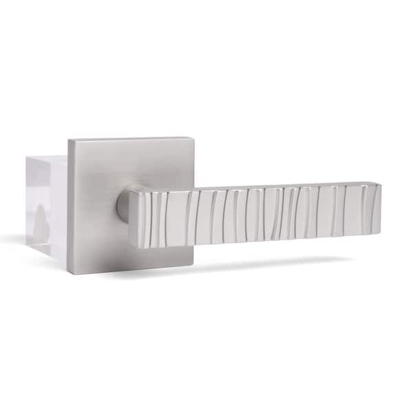 McBowery Groove Satin Nickel Passage Hall/Closet Modern Door Handle (Right Hand)