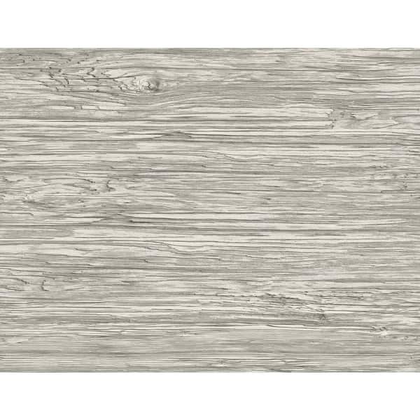 LILLIAN AUGUST Luxe Retreat Dove Grey Washed Shiplap Embossed Vinyl Unpasted Wallpaper Roll (60.75 sq. ft.)