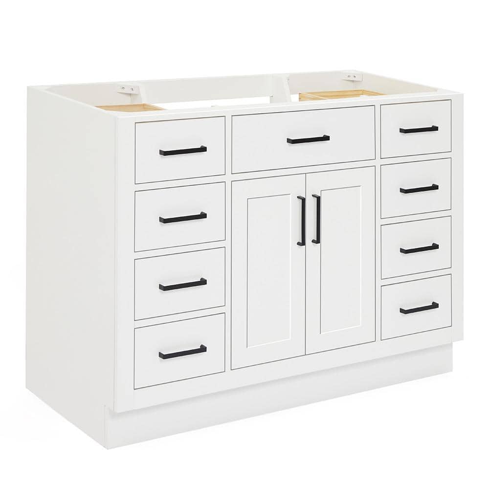 White 48'' Single Freestanding Hardwood Bathroom Vanity Base
