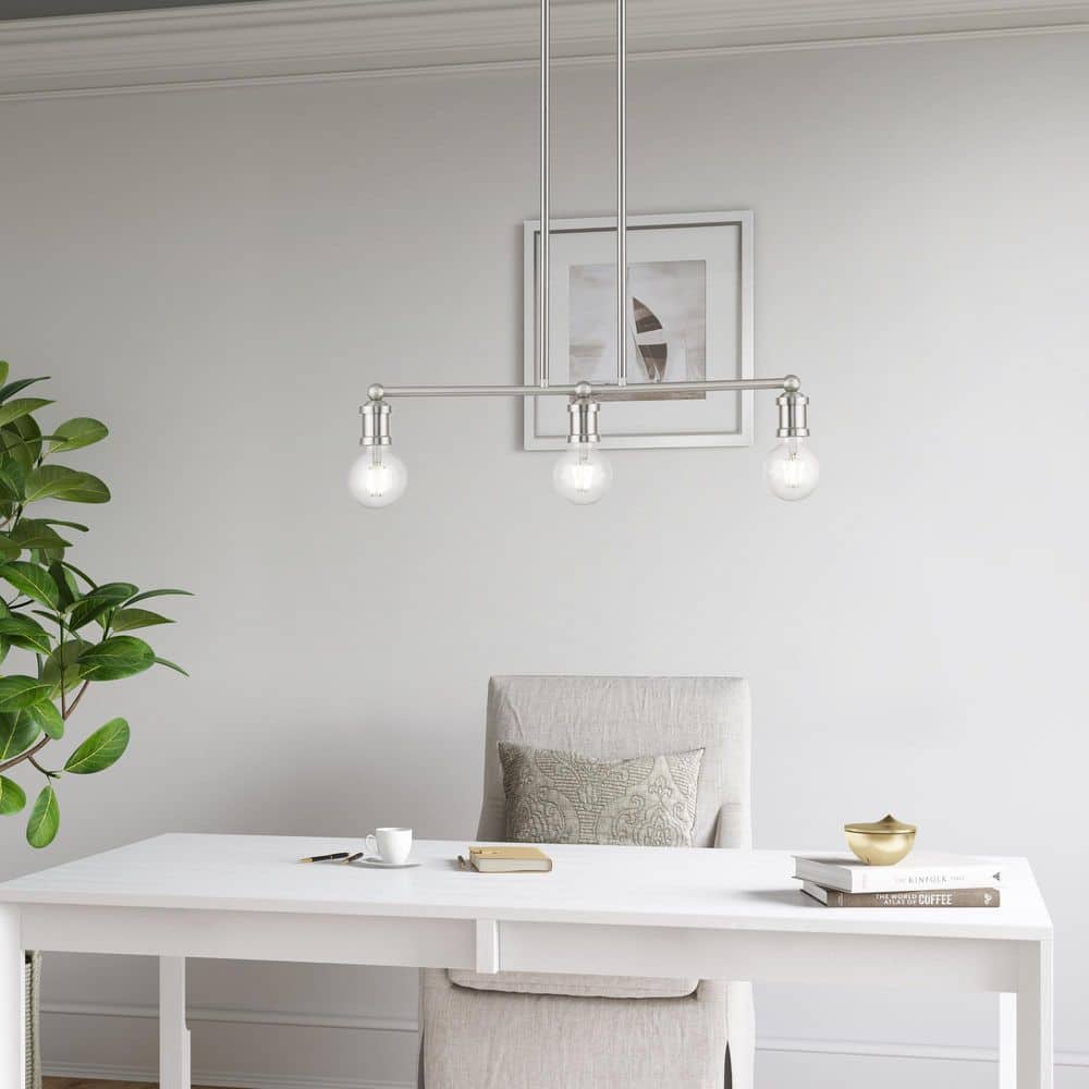 Lansdale 24" Brushed Nickel 3-Light Linear Chandelier