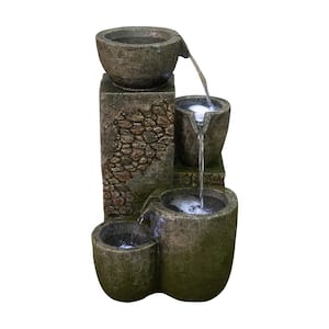 22 in. Rock Fountain with 3 Cool White LEDS