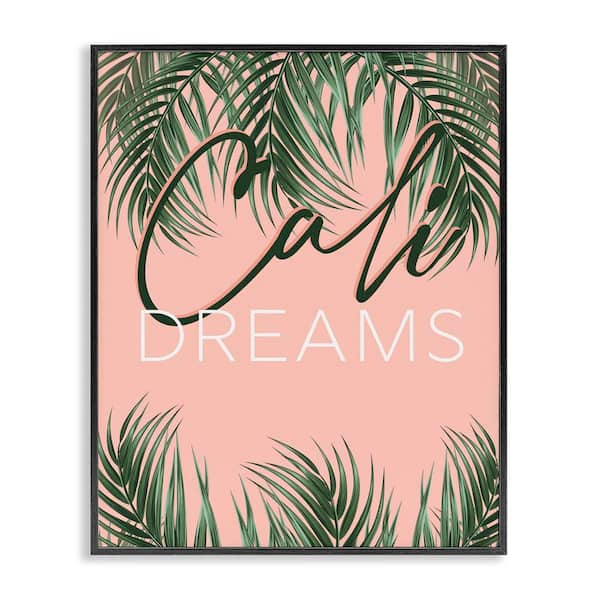 Stupell Industries Cali Dreams on Palms by Angela Nickeas Black Framed Nature Giclee Art Print 30 in. x 24 in.