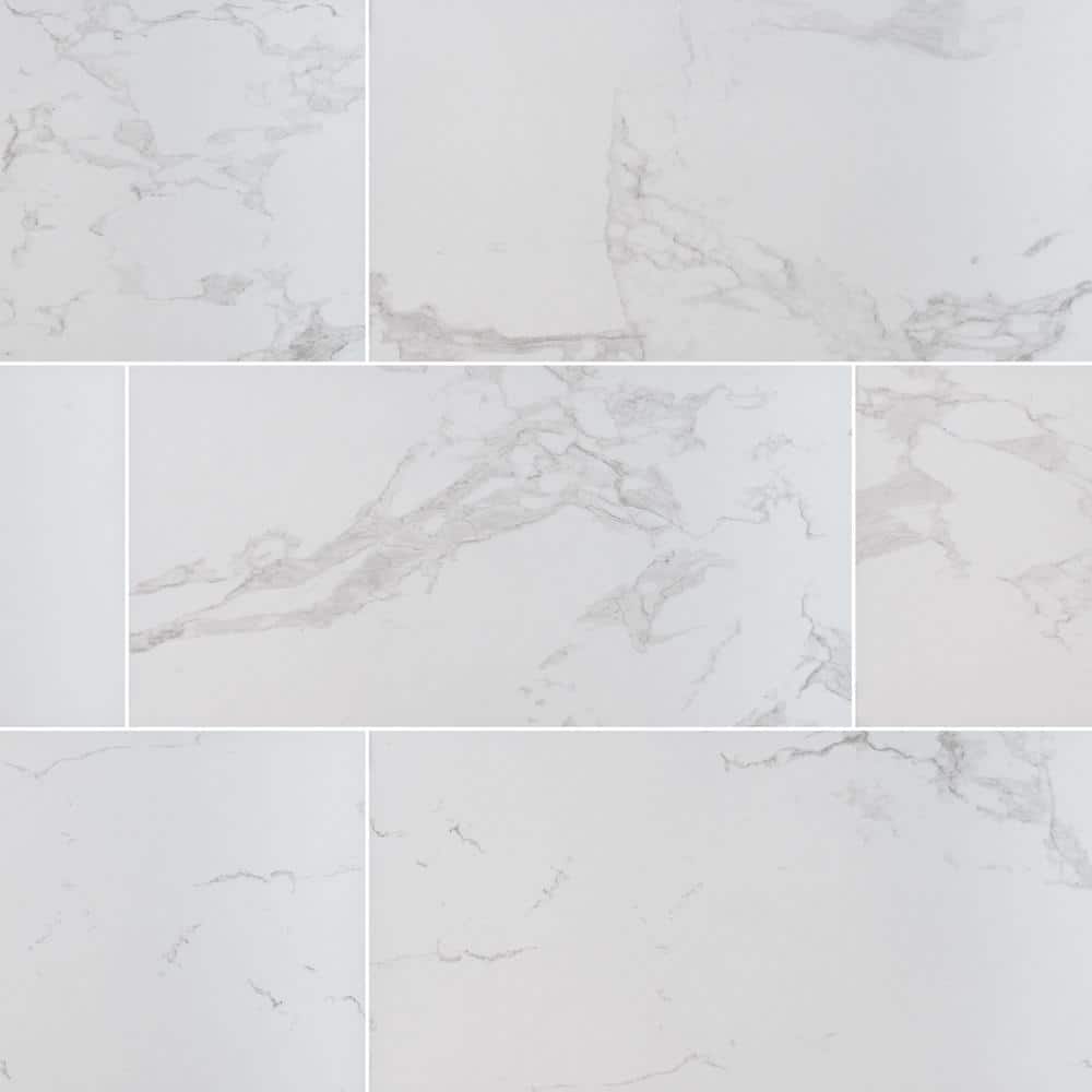 Pavia Carrara 12 in. x 24 in. Matte Porcelain Stone Look Floor and Wall Tile (16 sq. ft./case) price history on PriceWatchPro