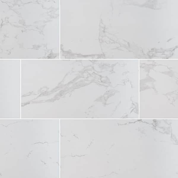 MSI Pavia Carrara 12 in. x 24 in. Matte Porcelain Floor and Wall Tile (16 sq. ft./case)