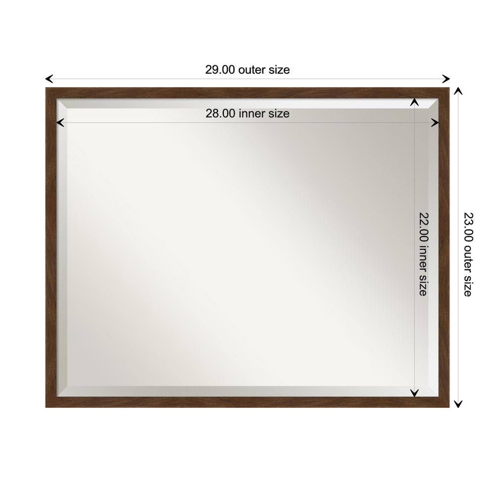 Carlisle Brown Narrow Framed Rectangular Wood Bathroom Vanity Mirror