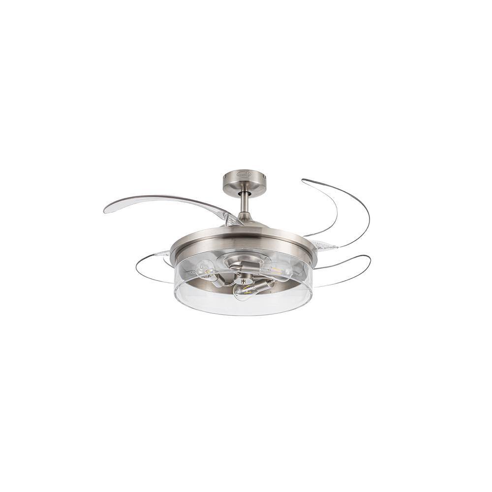 Fanaway Brisbane 48 in. Indoor Brushed Chrome Retractable Ceiling Fan ...