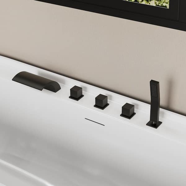 3 Handle 2-Spray Tub and Shower Faucet 1.8 GPM in Matte Black Valve Included