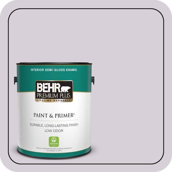 BEHR PREMIUM PLUS 1 gal. #670E-3 Lilac Mauve Semi-Gloss Enamel Low Odor Interior Paint & Primer