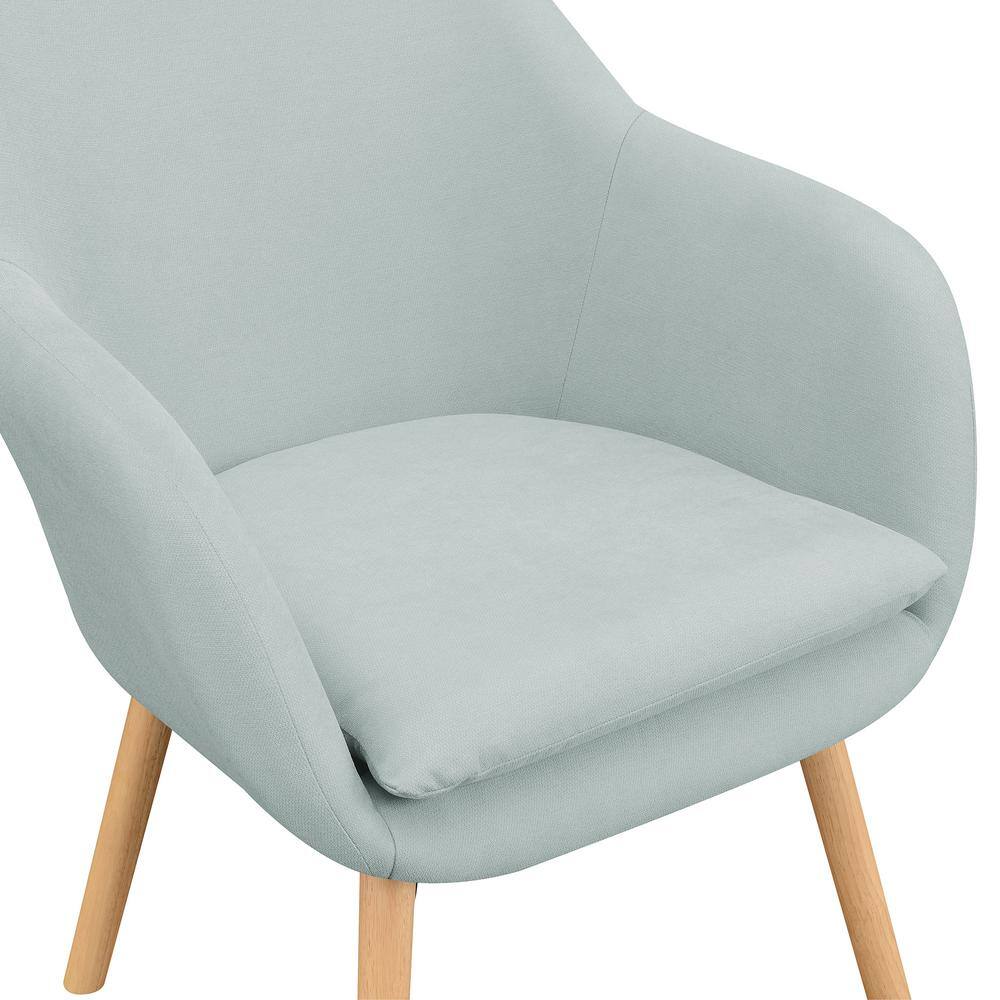 Charlotte Sea Foam Blue Velvet Wood Accent Chair