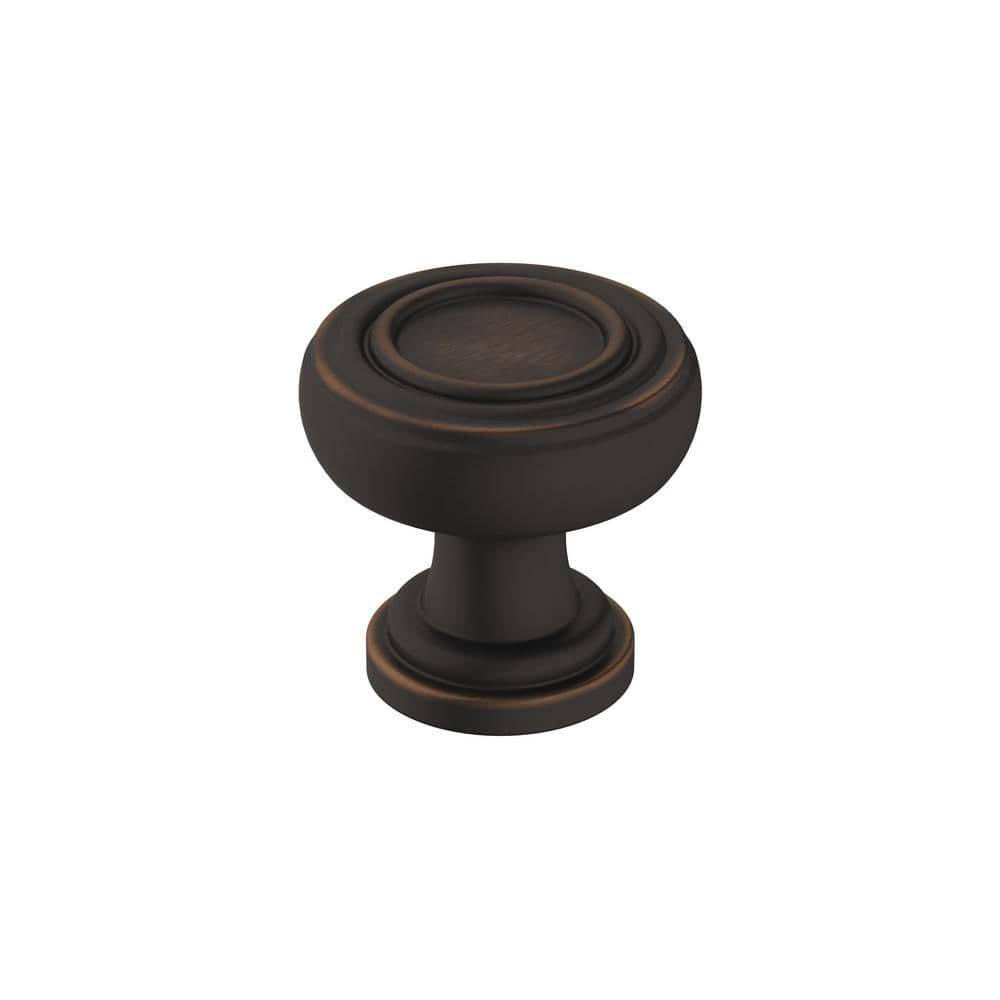 Ville Round Oil Rubbed Bronze Cabinet Knob with Mounting Hardware