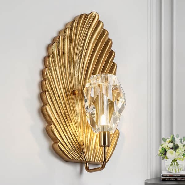 Uolfin 8.7 in. 1-Light Gold Wall Sconce