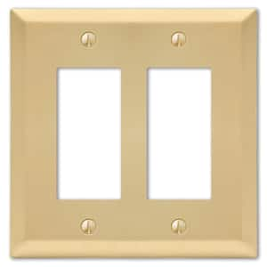 Metallic 2 Gang Rocker Steel Wall Plate - Satin Brass