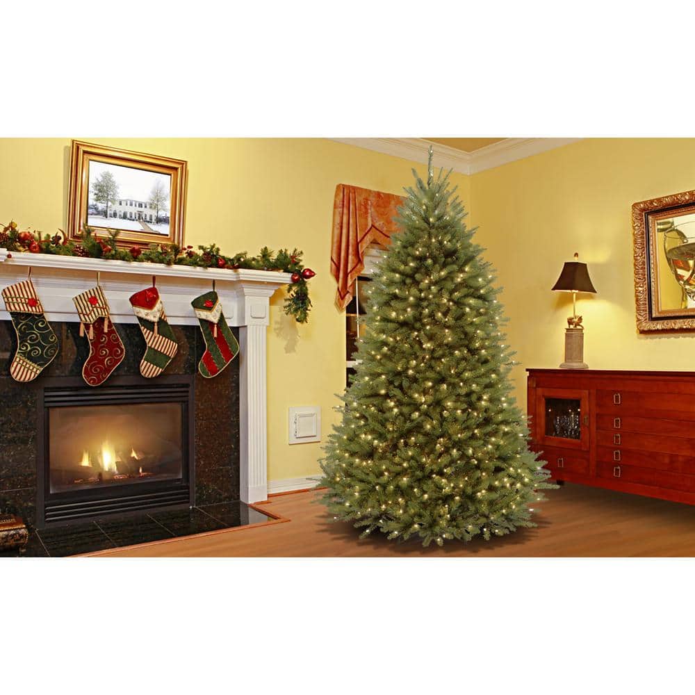 9' Green Fir Artificial Christmas Tree with Clear Lights and Stand