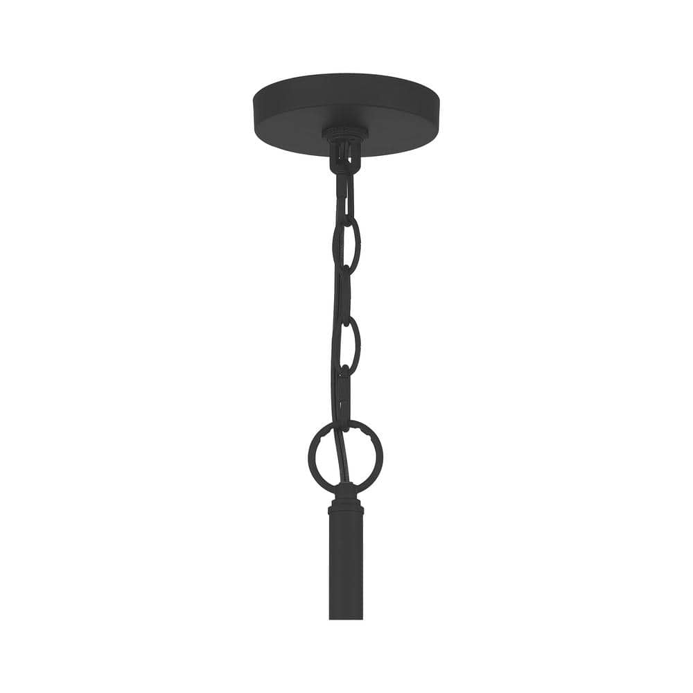 Abner 24" Matte Black Classic Candle-Style Steel Chandelier