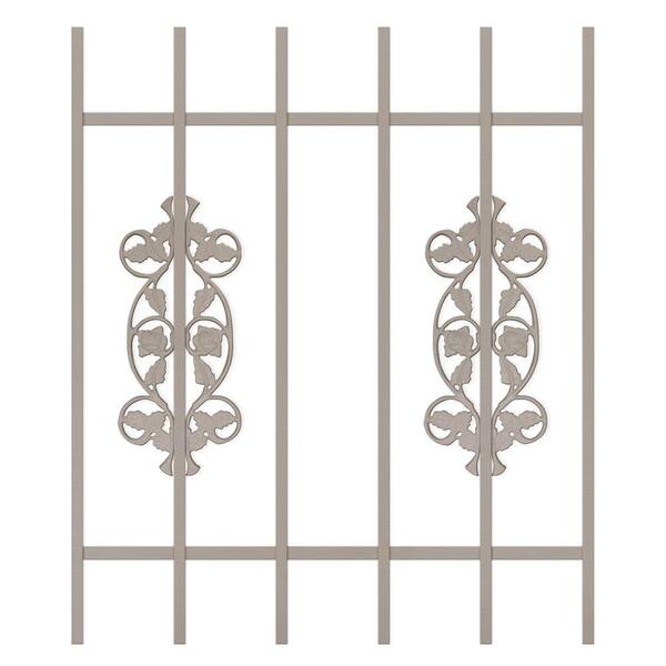 Unique Home Designs Rambling Rose 30 in. x 36 in. Tan 6-Bar Window Guard-DISCONTINUED