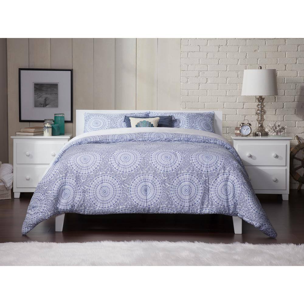 Orlando Full/Double Rubberwood Bed with Sleek Headboard and USB Ports