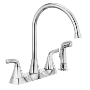 Parkwood 2-Handle Standard Kitchen Faucet with Side Sprayer in Chrome