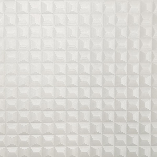 Romero White 3D Geometric Wallpaper