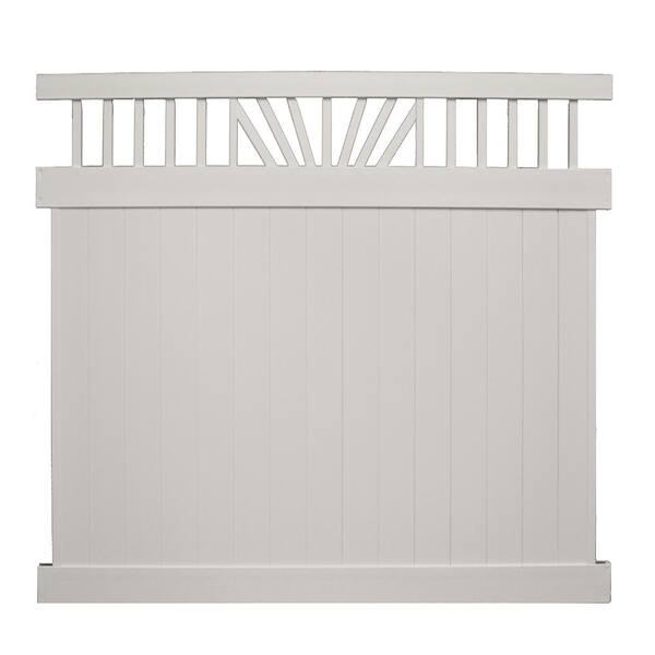 Weatherables Annapolis 7 ft. x 8 ft. Tan Vinyl Privacy Fence Panel Kit