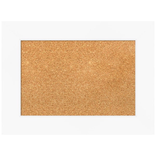Amanti Art Cabinet White 23.38 in. x 17.38 in. Framed Corkboard Memo Board