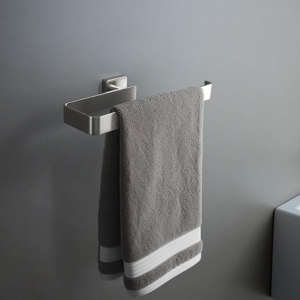 4-Piece Bathroom Hardware Set with Towel/Robe Hook Toilet Paper Holder Towel Bar/Rack in Brushed Nickel