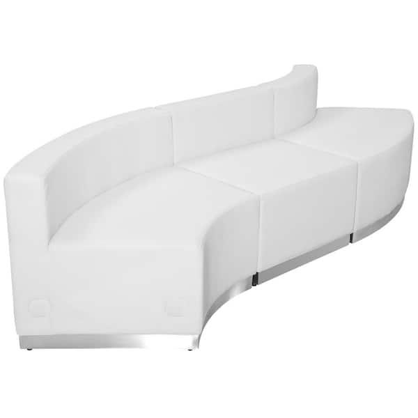 Flash Furniture Hercules Alon Series 3-Pieces White Leather Reception Configuration