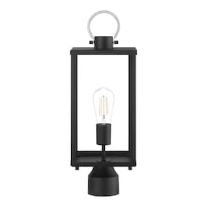 Rimgate 1-Light Matte Black Metal Hardwired Outdoor Weather Resistant Post Light with No Bulb Included