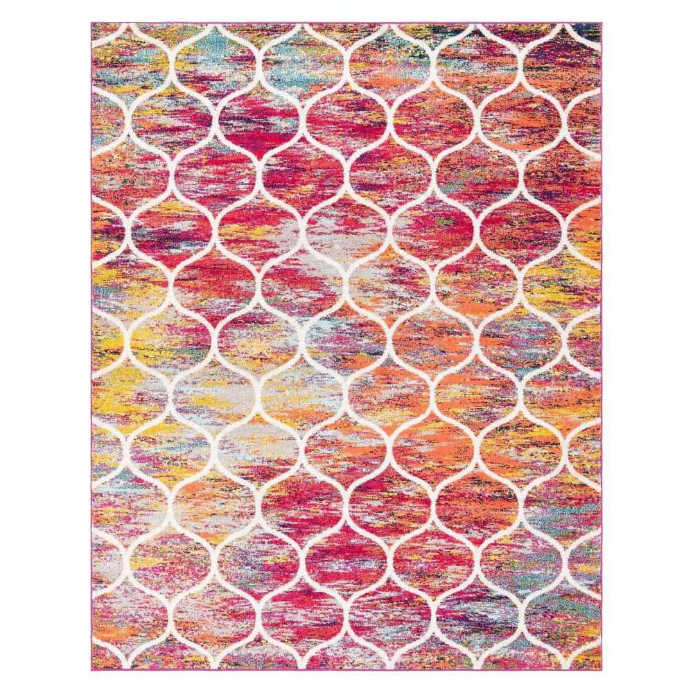 Trellis Frieze Rounded Multi 8 ft. x 10 ft. Area Rug price history on PriceWatchPro