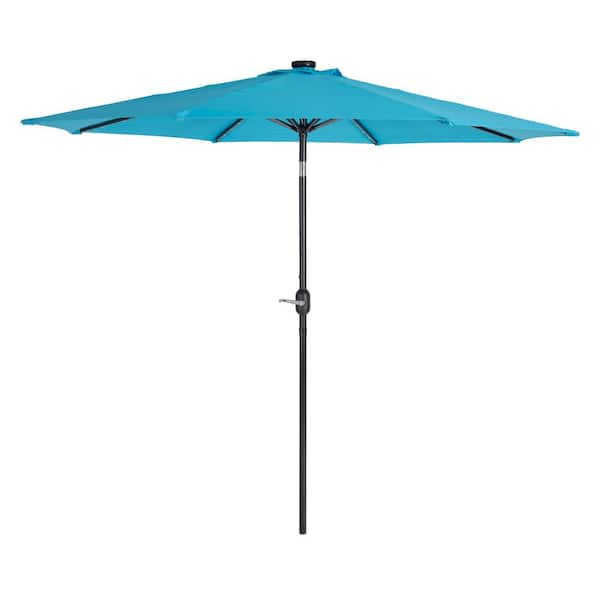 CorLiving Pegasus 9 ft. Market Tilt Patio Umbrella in Blue