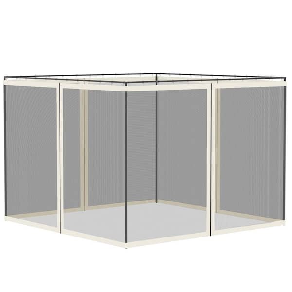 Replacement Mesh Sidewall Netting for 10 ft. x 10 ft. Gazebos and Canopy Tents with Zippers, Sidewall Only, White
