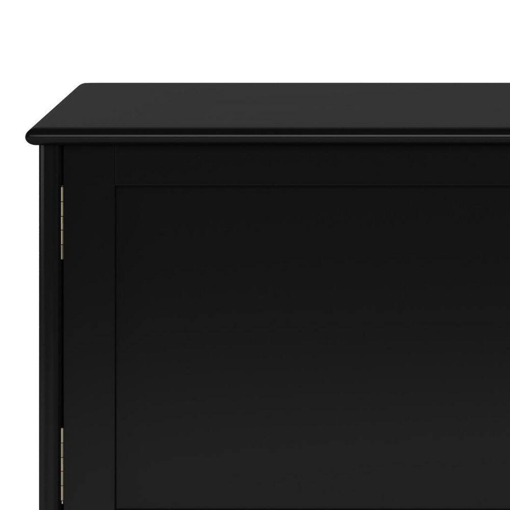 Black Mid Century Modern TV Media Stand with Cabinets