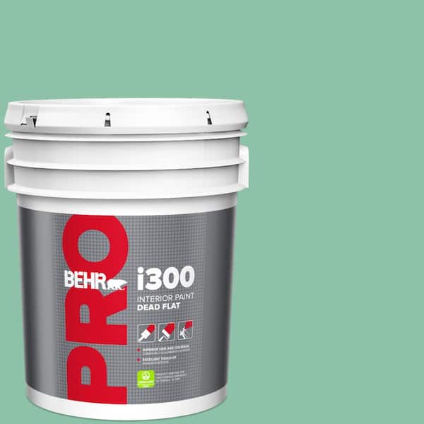 BEHR PRO 5 gal. #HDC-WR14-8 Spearmint Frosting Dead Flat Interior Paint