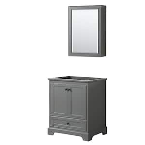 Deborah 29.25 in. W x 21.5 in. D x 34.25 in. H Single Bath Vanity Cabinet without Top in Dark Gray with Med Cab Mirror