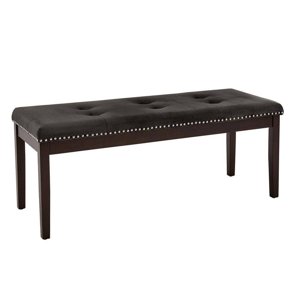 Black Velvet Tufted Nailhead Dining Bench 49 in. price history on PriceWatchPro