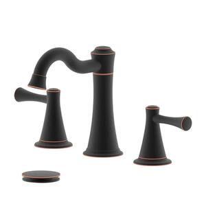8 in. Widespread Double Handle Bathroom Faucet with Pop-Up Drain with Overflow in Oil Rubbed Bronze