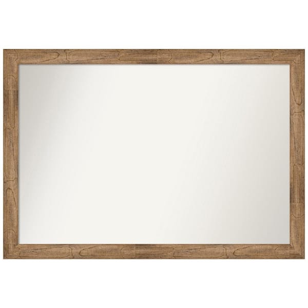 Amanti Art Owl Brown Narrow 39.5 in. W x 27.5 in. H Non-Beveled Wood Bathroom Wall Mirror in Brown