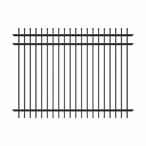 Cascade 6 ft. x 8 ft. Black Aluminum Heavy-Duty Fence Panel