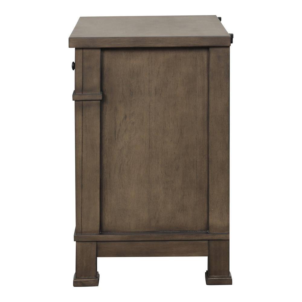 Dark Walnut 3-Drawer Solid Wood Nightstand with USB Port