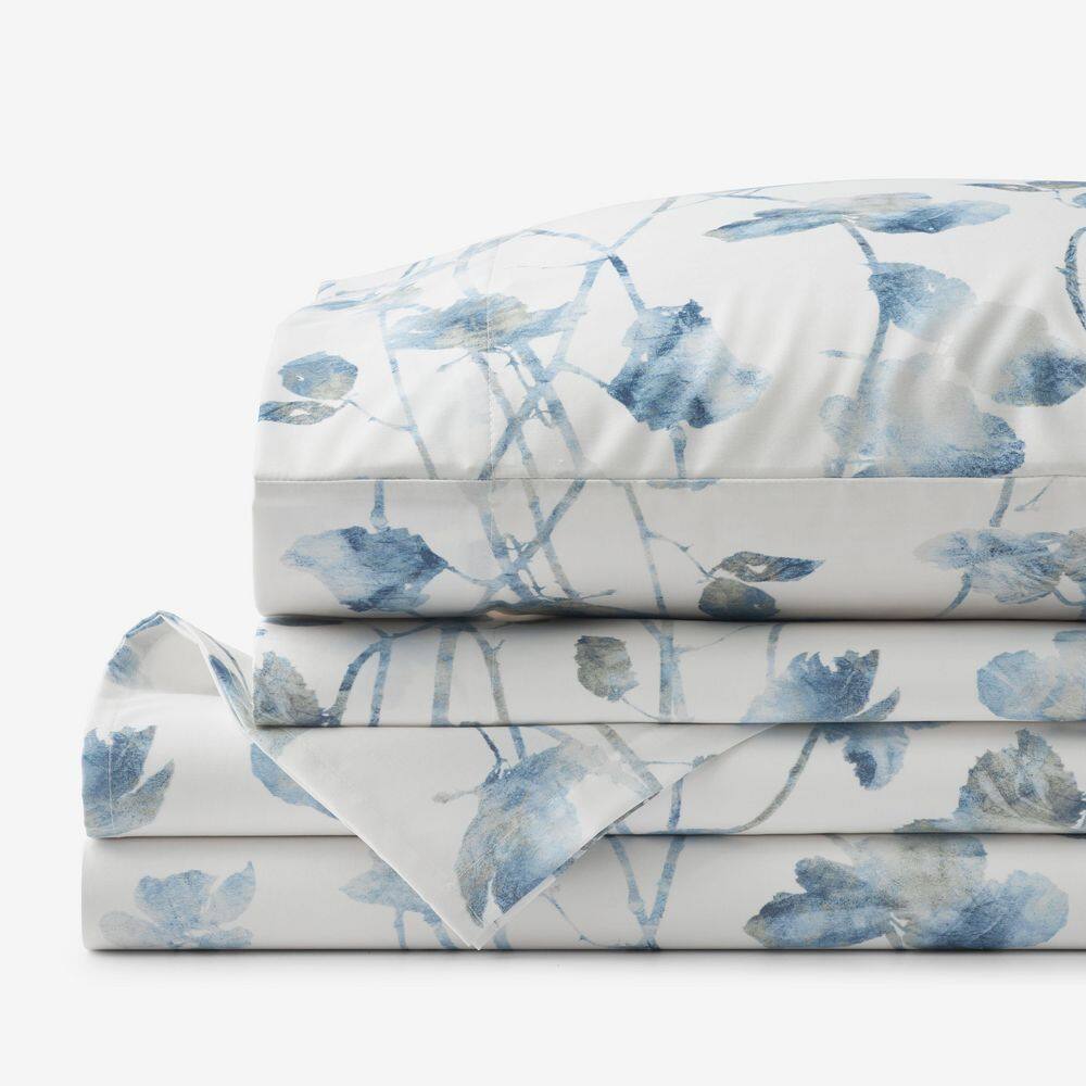 Legends Hotel Garden Leaf Wrinkle-Free 4-Piece Blue Multi Sateen Queen Sheet Set price history on PriceWatchPro