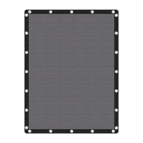 NVNOO 8 ft. x 12 ft. Fabric Sun Shade Cloth Privacy Screen with Grommets for Patio Garden Pergola, Gray