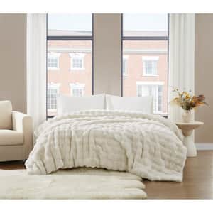 Brooklyn Loom Bubble Faux Fur Green Full/Queen Polyester Comforter Set ...
