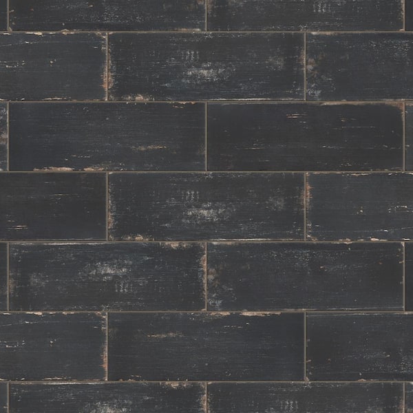 Merola Tile Retro Nero 8-1/4 in. x 23-1/2 in. Porcelain Floor and Wall Tile (800.64 sq. ft./Pallet)